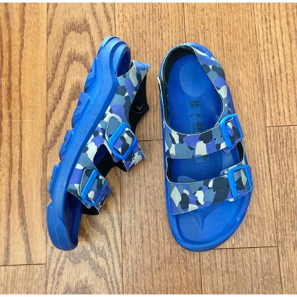 Birkenstock Mogami Kids Blue‎ Camo Sandals Size 34 EU 2.5 US Boys Girls